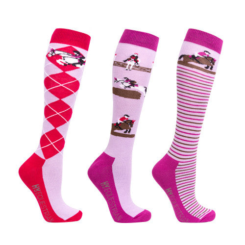 Hy Equestrian Cross Country Socks (Pack of3)