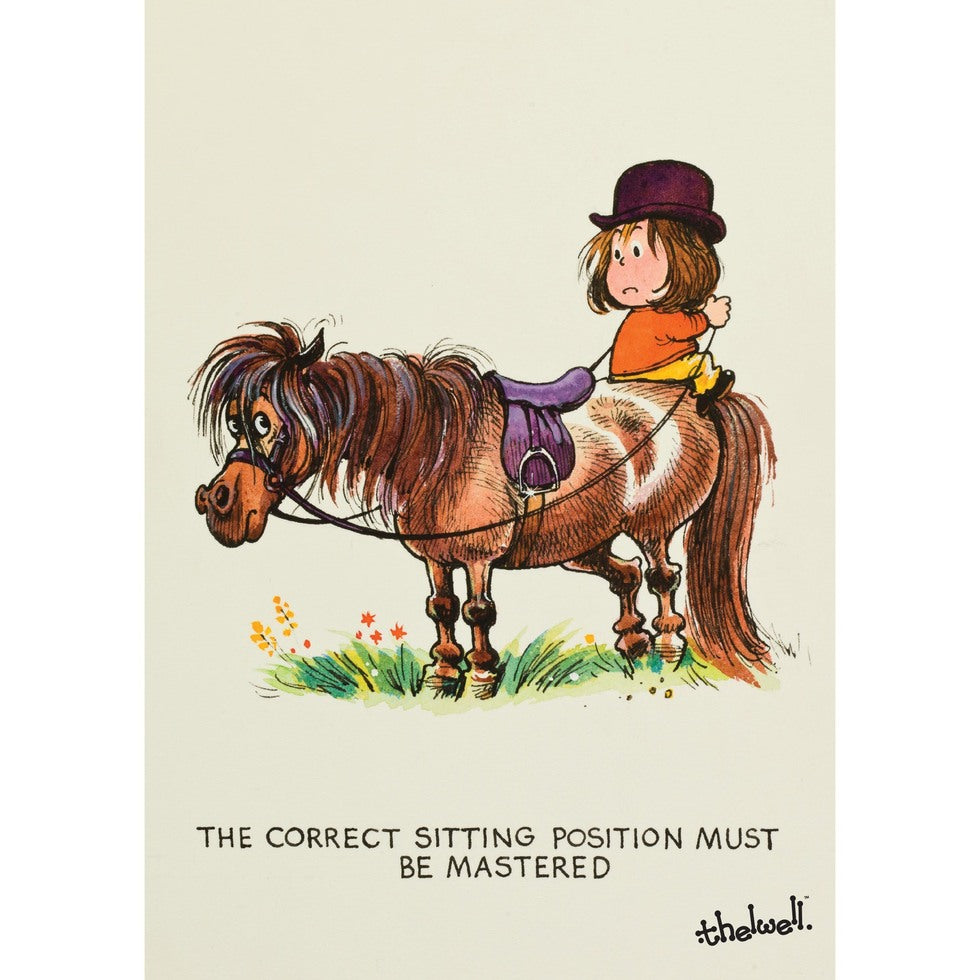 Horse or Pony Greeting Card "Sitting Position" by Norman Thelwell